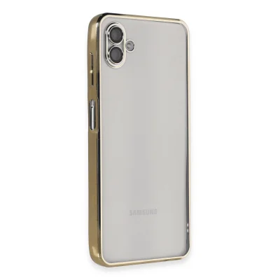 BUĞZ Samsung Galaxy A04 Kılıf Razer Lensli Silikon - Gold