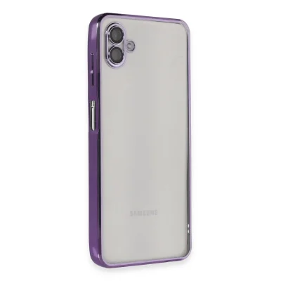 BUĞZ Samsung Galaxy A04 Kılıf Razer Lensli Silikon - Mor