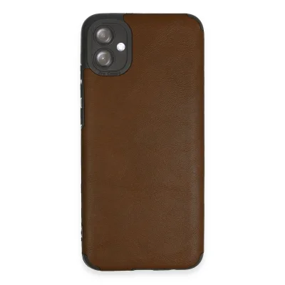 BUĞZ Samsung Galaxy A04e Kılıf Loop Deri Silikon - Kahverengi