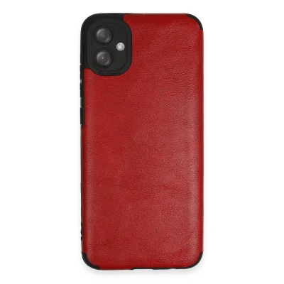 BUĞZ Samsung Galaxy A04e Kılıf Loop Deri Silikon - Kırmızı