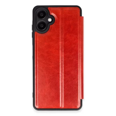BUĞZ Samsung Galaxy A06 Kılıf Flip Cover - Kırmızı
