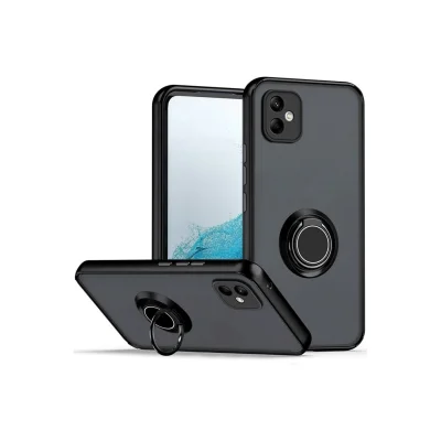 BUĞZ Samsung Galaxy A06 Kılıf Montreal Yüzüklü Silikon Kapak - Siyah