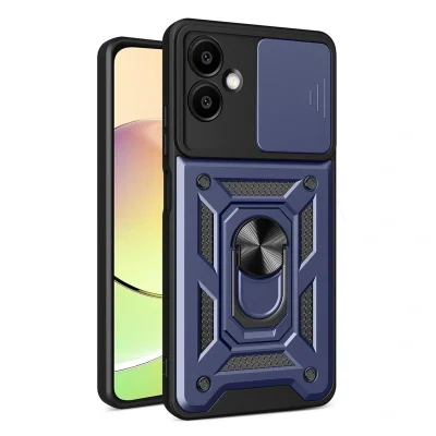 BUĞZ Samsung Galaxy A07 4g Pars Lens Yüzüklü Silikon - Lacivert