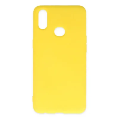 BUĞZ Samsung Galaxy A10s Kılıf Nano İçi Kadife Silikon - Sarı