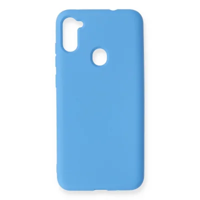 BUĞZ Samsung Galaxy A11 Kılıf Nano İçi Kadife Silikon - Mavi