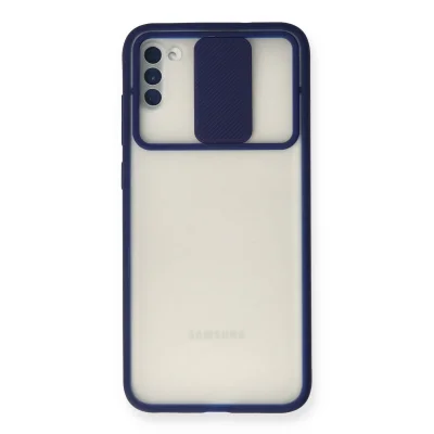 BUĞZ Samsung Galaxy A11 Kılıf Palm Buzlu Kamera Sürgülü Silikon - Lacivert