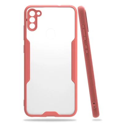 BUĞZ Samsung Galaxy A11 Kılıf Platin Silikon - Pembe