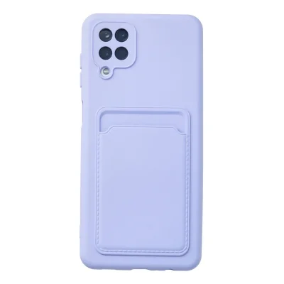 BUĞZ Samsung Galaxy A12 Kılıf Kelvin Kartvizitli Silikon - Lila
