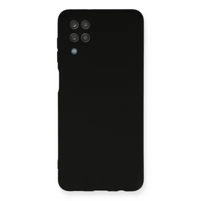 BUĞZ Samsung Galaxy A12 Kılıf Nano İçi Kadife Silikon - Siyah