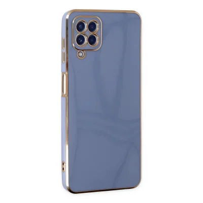 BUĞZ Samsung Galaxy A12 Kılıf Volet Silikon - Mavi