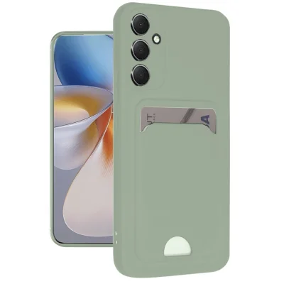 BUĞZ Samsung Galaxy A16 5g Kılıf Kelvin Kartvizitli Silikon - Açık Yeşili