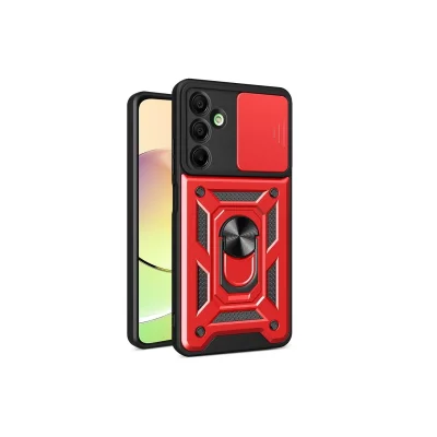 BUĞZ Samsung Galaxy A16 5g Kılıf Pars Lens Yüzüklü Silikon - Kırmızı