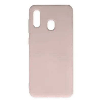BUĞZ Samsung Galaxy A20 Kılıf Nano İçi Kadife Silikon - Pudra
