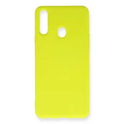 BUĞZ Samsung Galaxy A20s Kılıf Nano İçi Kadife Silikon - Sarı