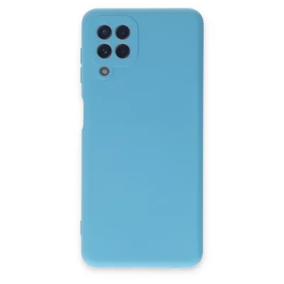 BUĞZ Samsung Galaxy A22 Kılıf Nano İçi Kadife Silikon - Mavi