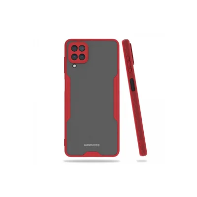 BUĞZ Samsung Galaxy A22 Kılıf Platin Silikon - Kırmızı