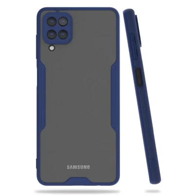 BUĞZ Samsung Galaxy A22 Kılıf Platin Silikon - Lacivert