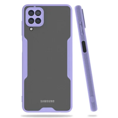 BUĞZ Samsung Galaxy A22 Kılıf Platin Silikon - Lila