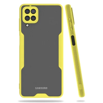BUĞZ Samsung Galaxy A22 Kılıf Platin Silikon - Sarı