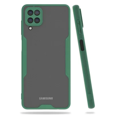BUĞZ Samsung Galaxy A22 Kılıf Platin Silikon - Yeşil
