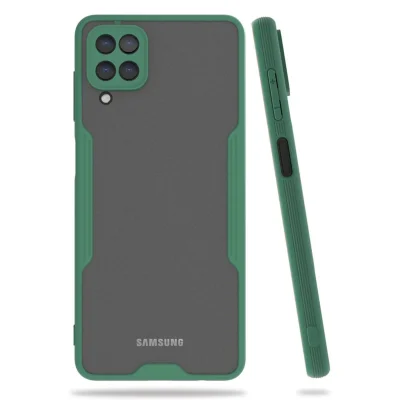 BUĞZ Samsung Galaxy A22 Kılıf Platin Silikon - Yeşil