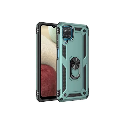 BUĞZ Samsung Galaxy A22 Kılıf Sofya Yüzüklü Silikon Kapak - Yeşil