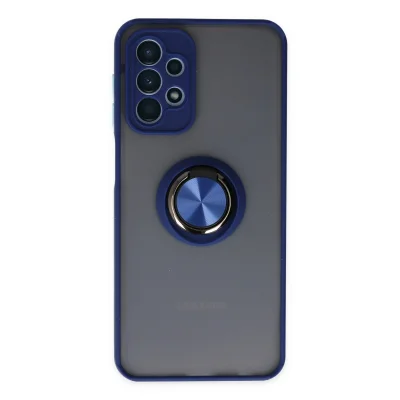 BUĞZ Samsung Galaxy A23 4g Kılıf Montreal Yüzüklü Silikon Kapak - Lacivert