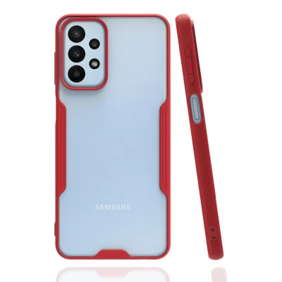 BUĞZ Samsung Galaxy A23 4g Kılıf Platin Silikon - Kırmızı