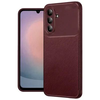 BUĞZ Samsung Galaxy A26 Kılıf Auto Focus Karbon Kapak - Bordo