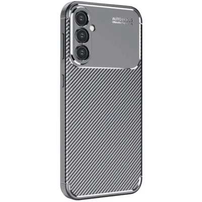 BUĞZ Samsung Galaxy A26 Kılıf Auto Focus Karbon Kapak - Gri