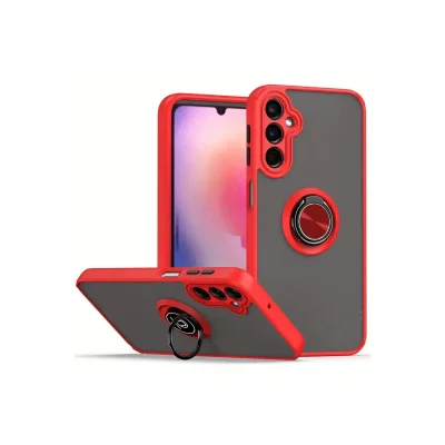 BUĞZ Samsung Galaxy A26 Kılıf Montreal Yüzüklü Silikon Kapak - Kırmızı