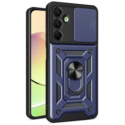 BUĞZ Samsung Galaxy A26 Kılıf Pars Lens Yüzüklü Silikon - Lacivert