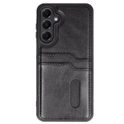 BUĞZ Samsung Galaxy A26 Kılıf Sara Kartvizitli Deri Kılıf - Siyah