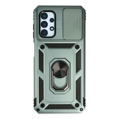 BUĞZ Samsung Galaxy A33 5g Kılıf Pars Lens Yüzüklü Silikon - Yeşil