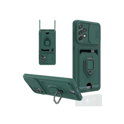 BUĞZ Samsung Galaxy A33 5g Kılıf Zuma Kartvizitli Yüzüklü Silikon - Yeşil