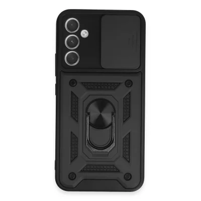 BUĞZ Samsung Galaxy A34 5g Kılıf Pars Lens Yüzüklü Silikon - Siyah