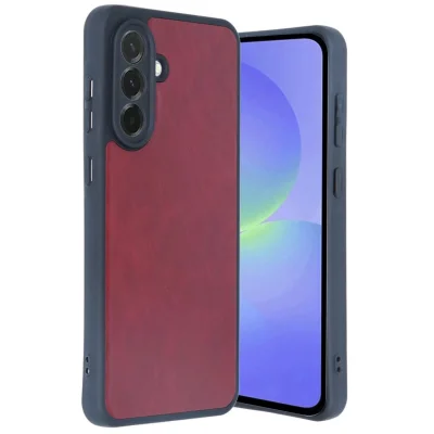 BUĞZ Samsung Galaxy A35 5g Kılıf Aras Deri Kapak - Bordo