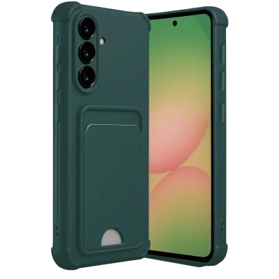 BUĞZ Samsung Galaxy A36 Kılıf Kelvin Kartvizitli Silikon - Koyu Yeşil