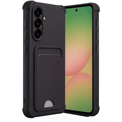 BUĞZ Samsung Galaxy A36 Kılıf Kelvin Kartvizitli Silikon - Siyah