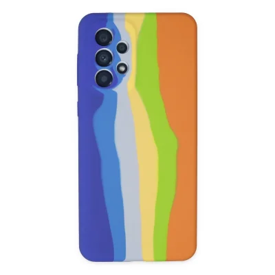 BUĞZ Samsung Galaxy A53 5g Kılıf Ebruli Lansman Silikon - Mavi-turuncu