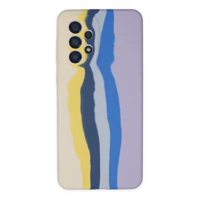 BUĞZ Samsung Galaxy A53 5g Kılıf Ebruli Lansman Silikon - Sarı-lila