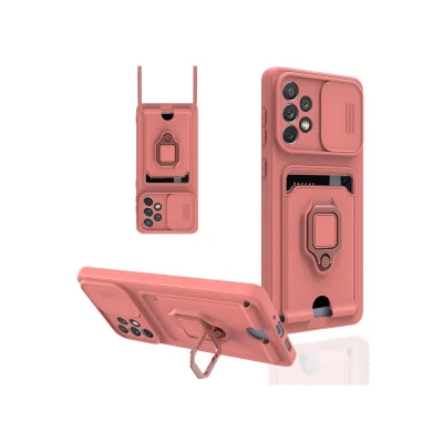 BUĞZ Samsung Galaxy A53 5g Kılıf Zuma Kartvizitli Yüzüklü Silikon - Pembe