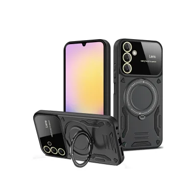 BUĞZ Samsung Galaxy A54 5g Kılıf Joy Lens Standlı Kapak - Siyah