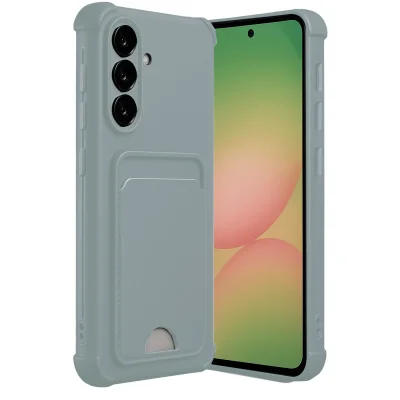 BUĞZ Samsung Galaxy A56 Kılıf Kelvin Kartvizitli Silikon - Açık Yeşil