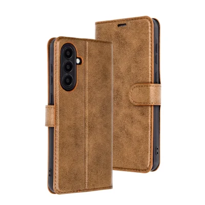 BUĞZ Samsung Galaxy A56 Kılıf Trend S Plus Kapaklı Kılıf - Taba