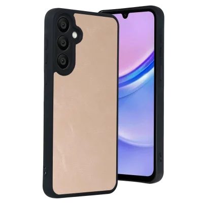 BUĞZ Samsung Galaxy A57 5g Aras Deri Kapak - Pudra