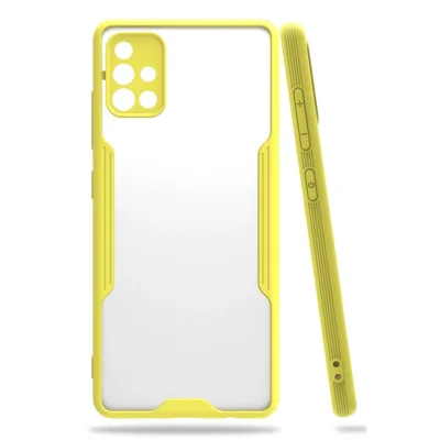 BUĞZ Samsung Galaxy A71 Kılıf Platin Silikon - Sarı