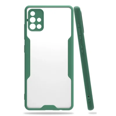 BUĞZ Samsung Galaxy A71 Kılıf Platin Silikon - Yeşil