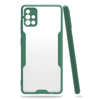BUĞZ Samsung Galaxy A71 Kılıf Platin Silikon - Yeşil