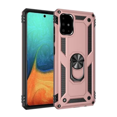 BUĞZ Samsung Galaxy A71 Kılıf Sofya Yüzüklü Silikon Kapak - Rose